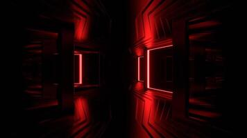 Red and Turquoise Strobe Frame Mirrors Corridor Background VJ Loop in 4K video