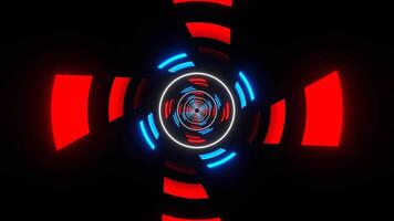 Red and Blue and White Abstract Spiral Light in Tunnel Background VJ Loop in 4K video