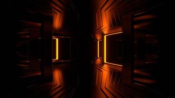 Orange and White Strobe Frame Mirrors Corridor Background VJ Loop in 4K video