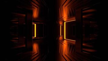 Orange and Blue Strobe Frame Mirrors Corridor Background VJ Loop in 4K video