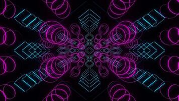 Cyan and Pink Abstract Neon Shape Movements Background VJ Loop in 4K video