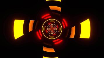 Orange and Red Abstract Spiral Light in Tunnel Background VJ Loop in 4K video