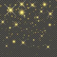 Gold glittering dust on a gray background. Dust with gold glitter effect and empty space for your text. illustration vector