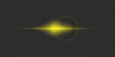 Yellow horizontal light effect of lens flares vector