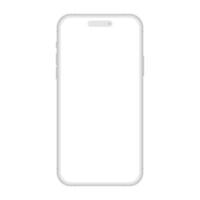Clay smartphone gray color device mockup template isolated illustration vector
