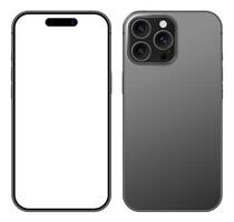 Realistic modern smartphone front back view mockup template illustration vector