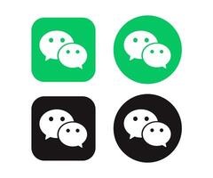 Wechat Logo Square And Round in Color And Black vector