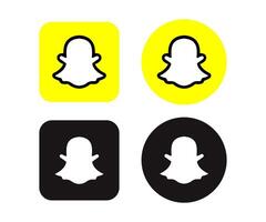 Snapchat Logo In Square And Round vector