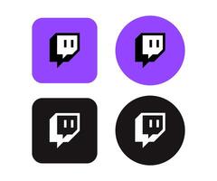 Twitch Logo In Square And Round Button vector
