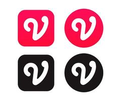 Vidio Logo In Square And Round Button vector