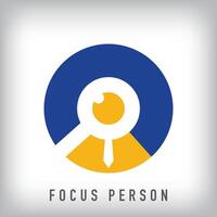 Unique focus person logo design. It has a linear design and flat style. flat style. suitable for company vector