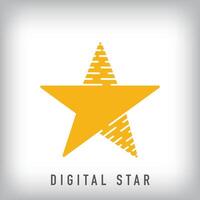 Unique star technology logo design. It has a linear design and flat style. flat style. suitable for company vector