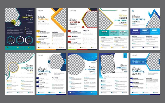 Business flyer design corporate flyer template geometric shape poster design brochure gradient abstract magazine background space for photo