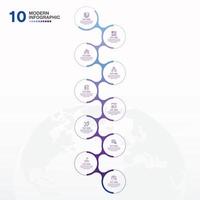 Infographic process design with icons and 10 options or steps. vector
