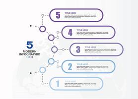 Blue tone circle infographic with 5 steps, process or options. vector