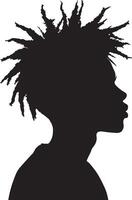 A silhouette of a man with dreadlocks vector