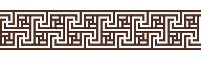 Greek key seamless border pattern collection. Decorative ancient meander, Greece ornament with repeated geometric motifs vector