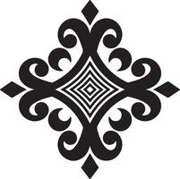 Elegant Black Cross-Like Pattern with Curling Shapes vector