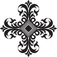 Symmetrical Ornamental Design with Central Diamond Motif vector