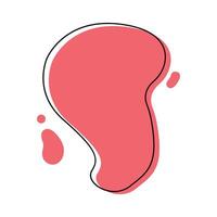 Abstract Fluid Shape. Organic amoeba blob shape abstract pastel color with line illustration isolated on white background. Irregular round blot form graphic element. Doodle drops with outline circle vector