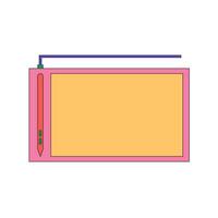 Illustration pen tab drawing retro unique design with blank background vector