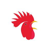 Logo head chicken unique design with blank background minimalist vector