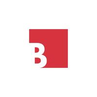 Logo letter B square red with blank background vector