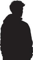 A silhouette of a man in a hoodie vector