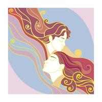 Groovy Hearts, A Retro Valentines Day Delight vector