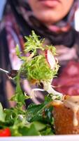 A nutritious and healthy salad made with fresh greens and assorted vegetables video