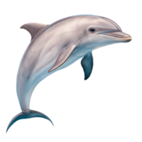 Illustration of A rare dolphin with a rounded head, isolated on a transparent background png