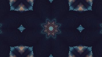 A vibrant, symmetrical pattern featuring abstract shapes and colors. video