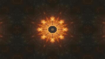 A vibrant, symmetrical design resembling flames and energy, creating a kaleidoscopic effect. video