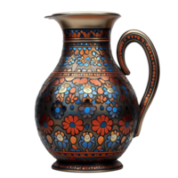 An ornate water jug used for iftar, isolated on Transparent background. The jug is traditionally styled with intricate detailing, symbolizing hospitality during Ramadan png