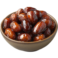 Bowl of Richly Textured Dates, Isolated On Transparent Background png