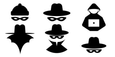 Incognito icons. Collection of anonymous and strangers vector