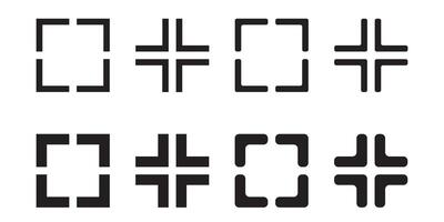 Full screen and exit full screen icon set vector