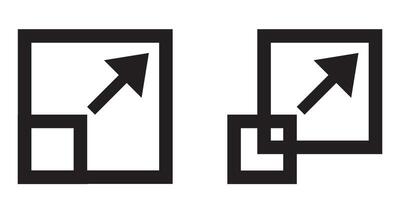 Full screen and exit full screen icon set vector