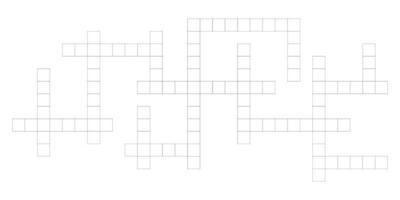 Crossword puzzle template with blank word grid. Flat illustration isolated on white background for newspaper crosswords game. vector