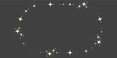 Magic star arch. Stars arch, star compositions graphic art. Shiny elements, starry and dots silhouettes. Comets and abstract constellations, retro celestial set vector