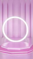 3d animation pink podium and clouds minimal product display background, pink podium. Product visualization on the platform. video