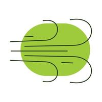 linear illustration of eco blowing wind icon on a white background. vector