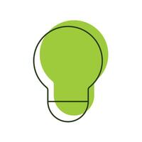 linear illustration of an eco icon LED light bulb on a white background. vector