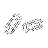 black and white illustration of paper clips on a white background. vector