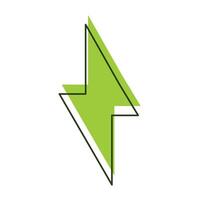 linear illustration of eco lightning icon on a white background. vector