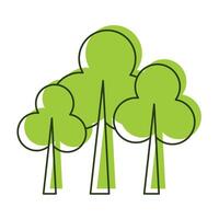 linear illustration of an eco tree icon on a white background. vector