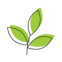 linear illustration of eco tree branch icons on a white background. vector