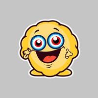 cute character mascot, yellow mascot with a smiling face. vector