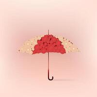 Chinese New Year template background with umbrella and fan decoration vector