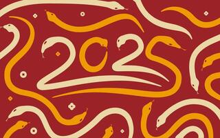 Chinese New Year, Lunar Year, Year of Snake vector